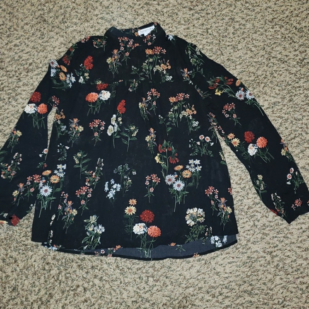 High Neck floral blouse
